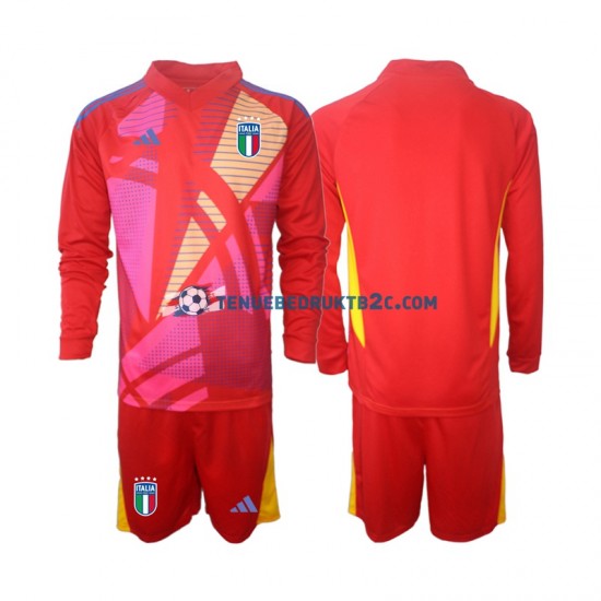 3de shirt Italië Keeper Voetbalteneu Kinderen Europacup 2024 L-S Rood