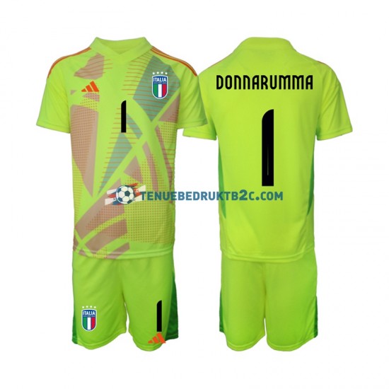 Thuisshirt Italië Keeper Donnarumma 1 Voetbalteneu Kinderen Europacup 2024 S-S