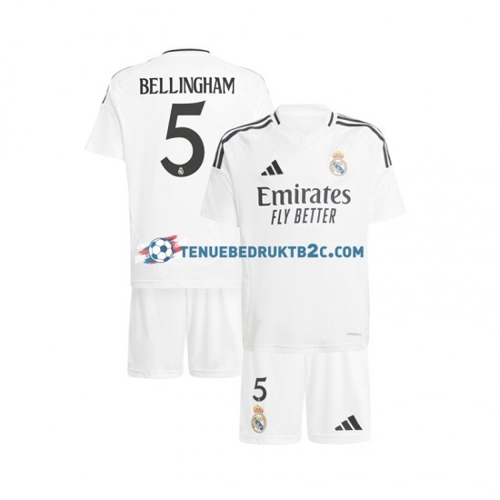 Thuisshirt Real Madrid Jude Bellingham 5 Voetbalteneu Kinderen 2024-25 S-S Wit