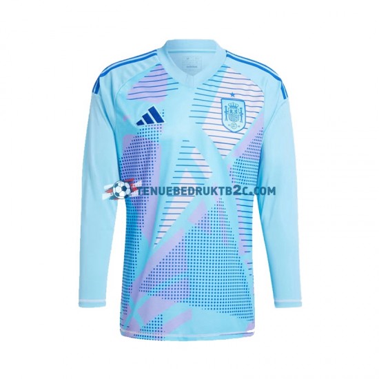 Uitshirt Spanje Keeper Mannen Europacup 2024 L-S Blauw