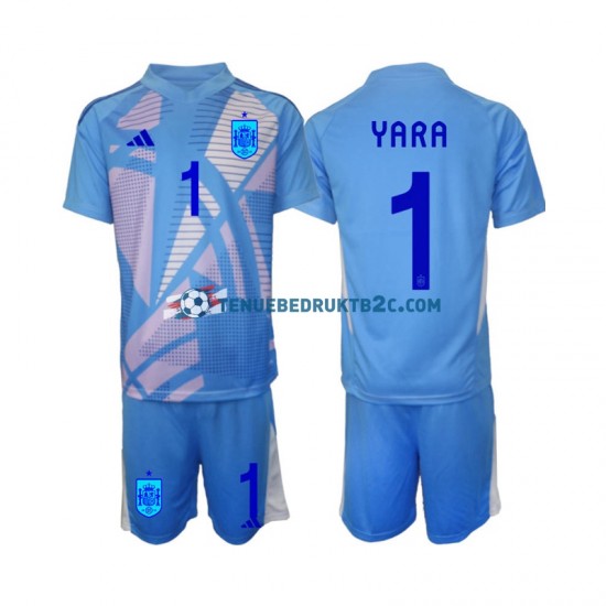 Thuisshirt Spanje Keeper David Raya 1 Voetbalteneu Kinderen Europacup 2024 S-S