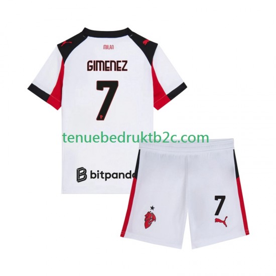 Uitshirt AC Milan Santiago Gimenez 7 Voetbalteneu Kinderen 2025-26 S-S