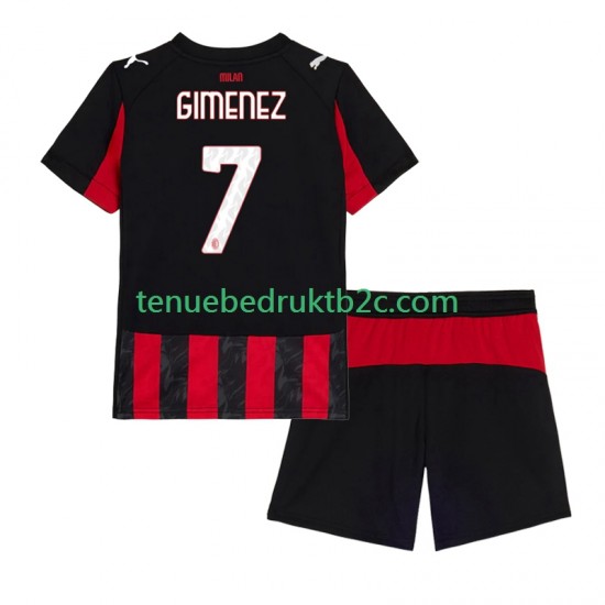 Thuisshirt AC Milan Santiago Gimenez 7 Voetbalteneu Kinderen 2025-26 S-S