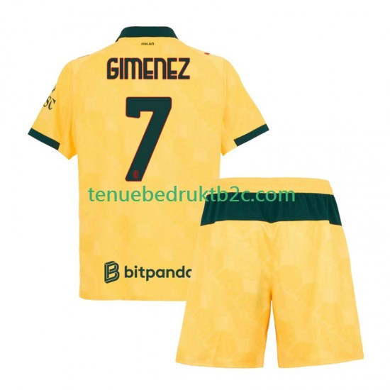 3de shirt AC Milan Santiago Gimenez 7 Voetbalteneu Kinderen 2025-26 S-S