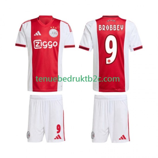 Thuisshirt AFC Ajax Brian Brobbey 9 Voetbalteneu Kinderen 2025-26 S-S