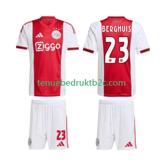 Thuisshirt AFC Ajax Steven Berghuis 23 Voetbalteneu Kinderen 2025-26 S-S