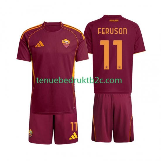 Thuisshirt AS Roma Evan Ferguson 11 Voetbalteneu Kinderen 2025-26 S-S