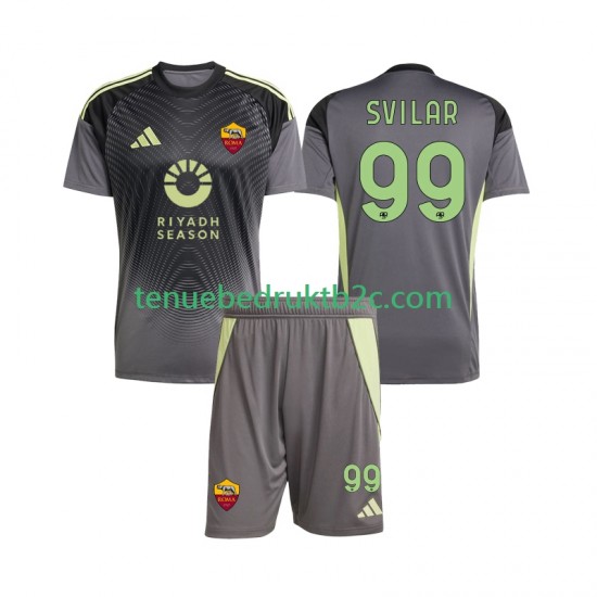 Thuisshirt AS Roma Keeper Mile Svilar 99 Voetbalteneu Kinderen 2025-26 S-S