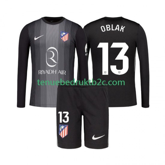 Uitshirt Atlético Madrid Keeper Jan Oblak 13 Voetbalteneu Kinderen 2025-26 L-S