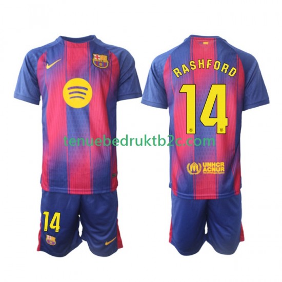 Thuisshirt FC Barcelona Marcus Rashford 14 Voetbalteneu Kinderen 2025-26 S-S