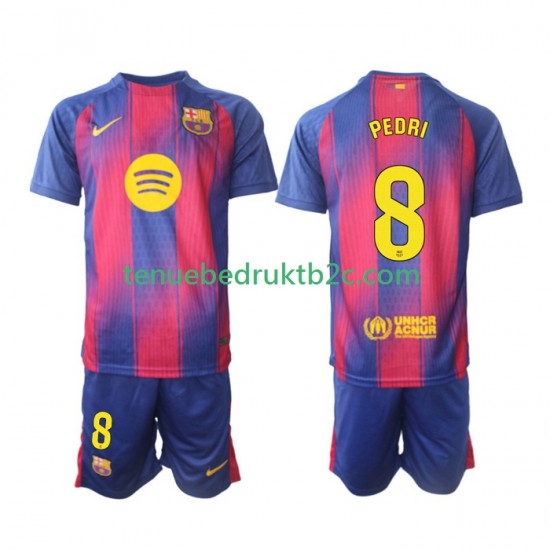 Thuisshirt FC Barcelona Pedri 8 Voetbalteneu Kinderen 2025-26 S-S