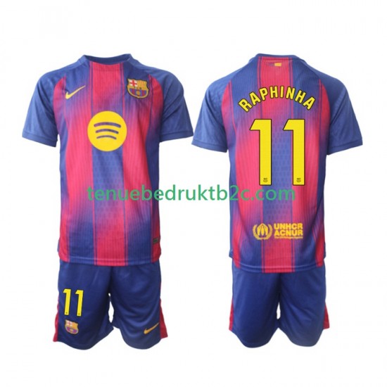 Thuisshirt FC Barcelona Raphinha 11 Voetbalteneu Kinderen 2025-26 S-S