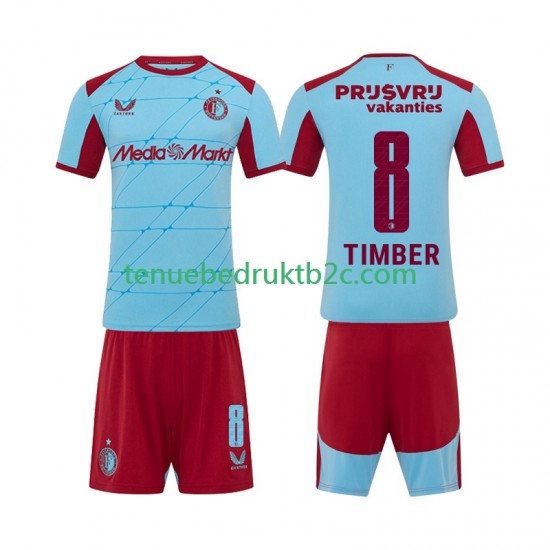 3de shirt Feyenoord Rotterdam Quinten Timber 8 Voetbalteneu Kinderen 2025-26 S-S