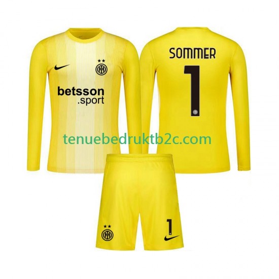 Uitshirt Inter Milan Keeper Yann Sommer 1 Voetbalteneu Kinderen 2025-26 L-S