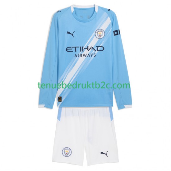 Thuisshirt Manchester City Voetbalteneu Kinderen 2025-26 L-S