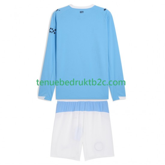 Thuisshirt Manchester City Voetbalteneu Kinderen 2025-26 L-S