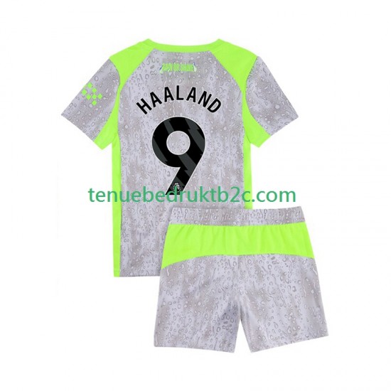 3de shirt Manchester City Erling Haaland 9 Mannen Voetbalteneu Kinderen 2025-26 S-S