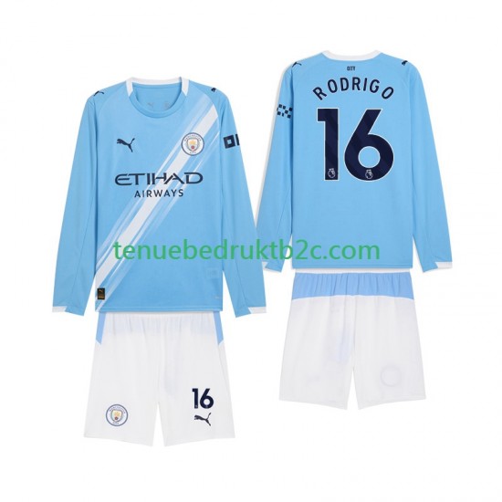 Thuisshirt Manchester City Rodrigo Hernandez 16 Voetbalteneu Kinderen 2025-26 L-S