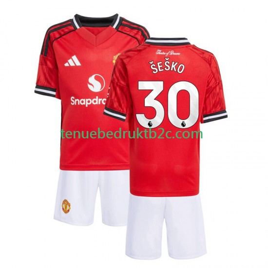 Thuisshirt Manchester United Benjamin Sesko 30 Voetbalteneu Kinderen 2025-26 S-S