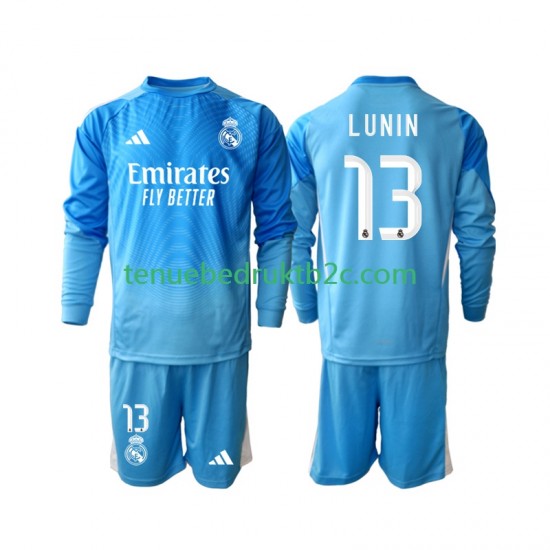 Thuisshirt Real Madrid Keeper Andriy Lunin 13 Voetbalteneu Kinderen 2025-26 L-S