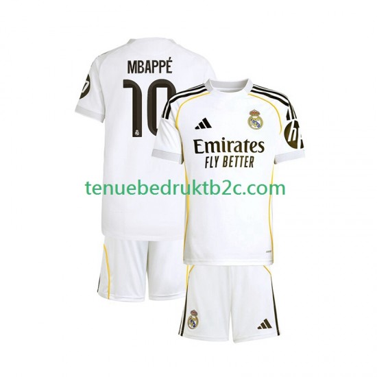 Thuisshirt Real Madrid Kylian Mbappe 10 Voetbalteneu Kinderen 2025-26 S-S