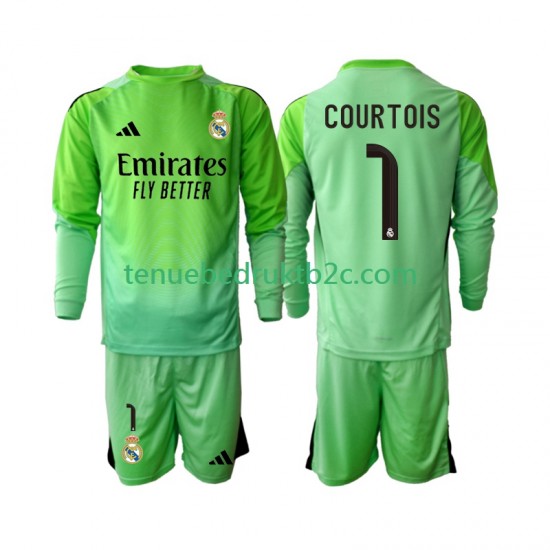 Uitshirt Real Madrid Thibaut Courtois 1 Voetbalteneu Kinderen 2025-26 L-S