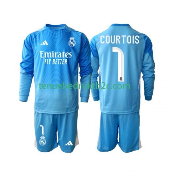 Thuisshirt Real Madrid Thibaut Courtois 1 Voetbalteneu Kinderen 2025-26 L-S