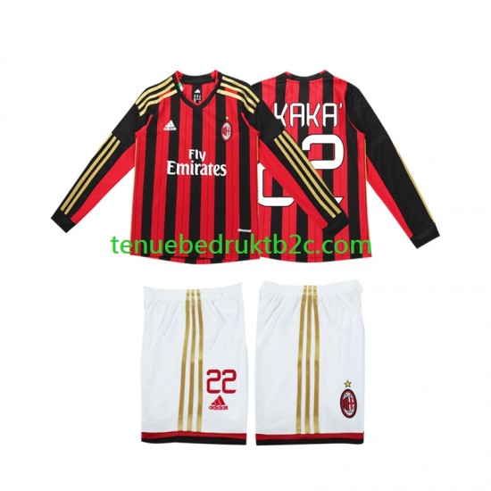 Thuisshirt Retro AC Milan Kaka 22 2013 2014 Voetbalteneu Kinderen L-S