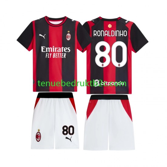 Thuisshirt AC Milan Ronaldinho 80 Voetbalteneu Kinderen 2026-27 S-S