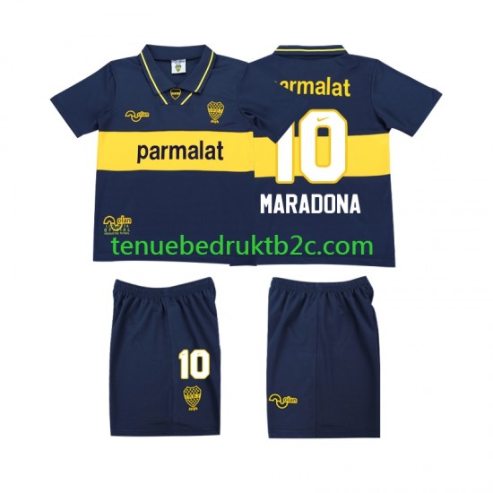 Thuisshirt Retro CA Boca Juniors MARADONA 10 1993 1995 Voetbalteneu Kinderen S-S
