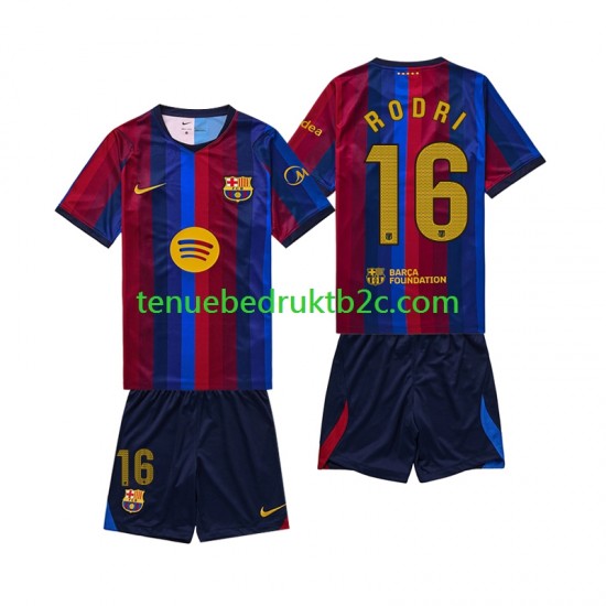 Thuisshirt FC Barcelona Rodri 16 Voetbalteneu Kinderen 2026-27 S-S
