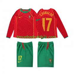 Thuisshirt Retro Portugal Cristiano Ronaldo 17 Voetbalteneu Kinderen 2004 L-S