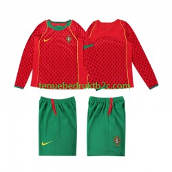 Thuisshirt Retro Portugal Voetbalteneu Kinderen 2004 L-S