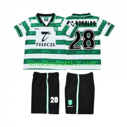 Thuisshirt Retro Sporting CP Cristiano Ronaldo 28 2000 Voetbalteneu Kinderen 1999 S-S