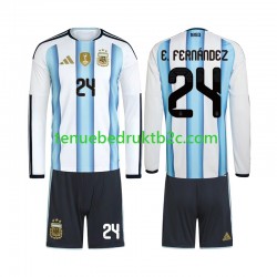 Thuisshirt Argentinië Enzo Fernandez 24 Voetbalteneu Kinderen WK 2026 L-S