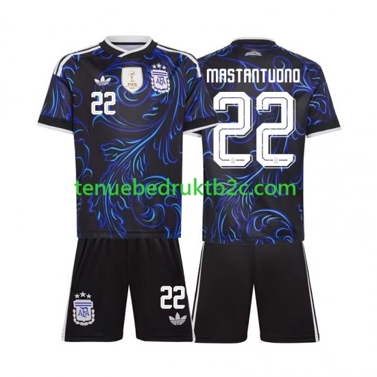 Uitshirt Argentinië Franco Mastantuono 22 Voetbalteneu Kinderen WK 2026 S-S