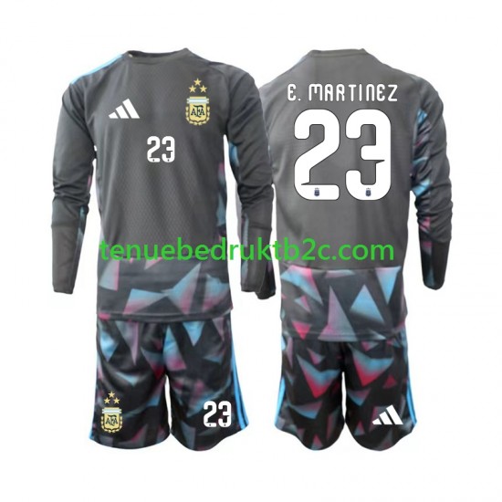 Thuisshirt Argentinië Keeper Emiliano Martinez 23 Voetbalteneu Kinderen WK 2026 L-S