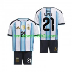 Thuisshirt Argentinië Jose Manuel Lopez 21 Voetbalteneu Kinderen WK 2026 S-S