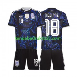 Uitshirt Argentinië Nico Paz 18 Voetbalteneu Kinderen WK 2026 S-S