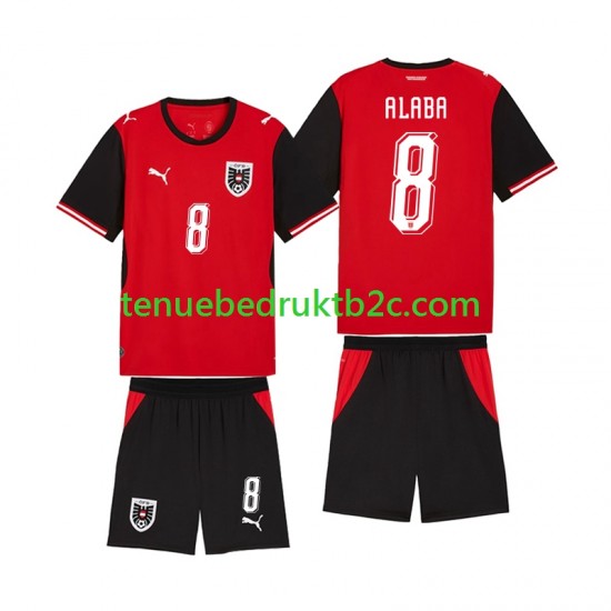 Thuisshirt Oostenrijk David Alaba 8 Voetbalteneu Kinderen WK 2026 S-S