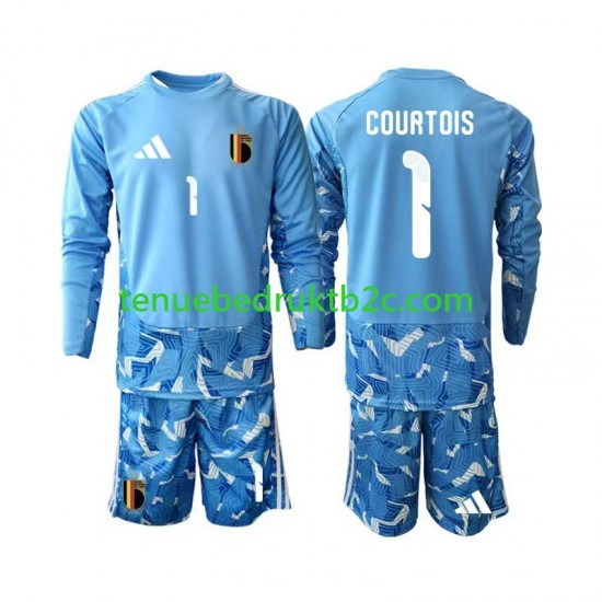 Thuisshirt België Keeper Thibaut Courtois 1 Voetbalteneu Kinderen WK 2026 L-S