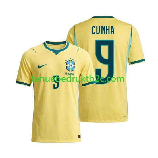 Thuisshirt Brazilië Matheus Cunha 9 Mannen WK 2026 S-S