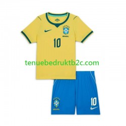 Thuisshirt Brazilië Neymar JR 10 Voetbalteneu Kinderen WK 2026 S-S