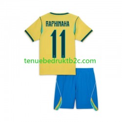 Thuisshirt Brazilië Raphinha 11 Voetbalteneu Kinderen WK 2026 S-S
