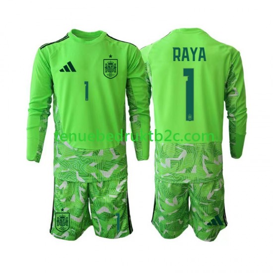 Spanje Keeper David Raya 1 6th Green color Voetbalteneu Kinderen WK 2026 L-S