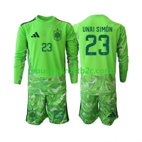 Spanje Keeper Unai Simon 23 6th Green color Voetbalteneu Kinderen WK 2026 L-S