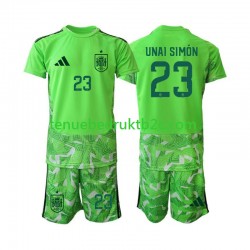 Spanje Keeper Unai Simon 23 6th Green color Voetbalteneu Kinderen WK 2026 S-S