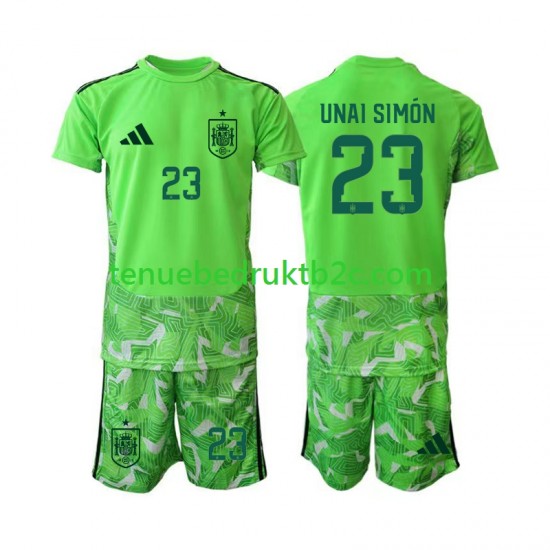 Spanje Keeper Unai Simon 23 6th Green color Voetbalteneu Kinderen WK 2026 S-S