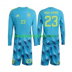 Thuisshirt Spanje Keeper Unai Simon 23 Voetbalteneu Kinderen WK 2026 L-S