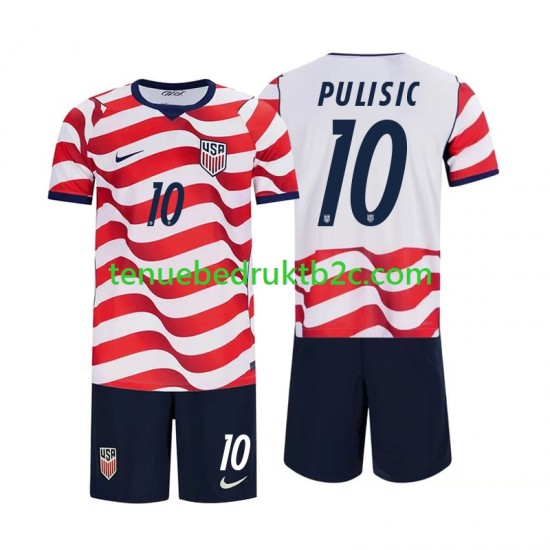 Thuisshirt USA Christian Pulisic 10 Voetbalteneu Kinderen WK 2026 S-S